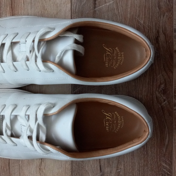 JCrew J Crew Men's Court Sneakers White Leather Size 11 EUC - Picture 4 of 7